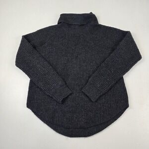 Kuhl Sweater Womens Medium Gray Knit Turtleneck Raglan Pullover Curved Hem
